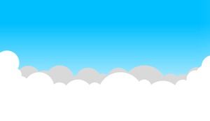 Dört çizgi film mavi gökyüzü ve beyaz bulutlar PPT arka plan resimleri