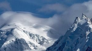Two snow mountain PPT background pictures
