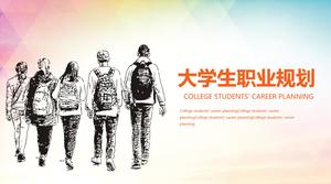 Hand gezeichnete PPT-Vorlage für die Karriereplanung des College-Studentenhintergrunds