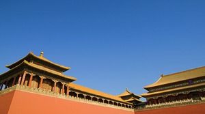 고대 중국 건물의 10 PPT 배경 그림