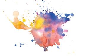 Three creative watercolor ink PPT background pictures