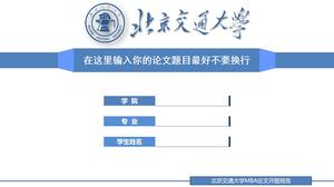 Templat PPT sertifikat kelulusan biru sederhana dengan lencana sekolah