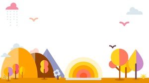 Four orange cute cartoon slide background pictures