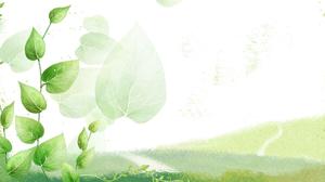 Green beautiful leaf slide background picture PowerPoint Templates Free  Download