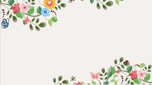 Four fresh literary hand-painted slide background pictures for free download