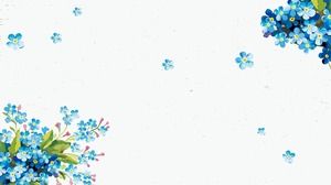 Синий свежий динамичный ретро цветок PPT фоновый рисунок
