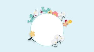 Image de fond PPT de fleurs littéraires simples et fraîches bleues