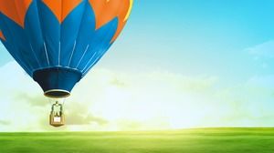 5 PPT background pictures of dynamic hot air balloons in the sky