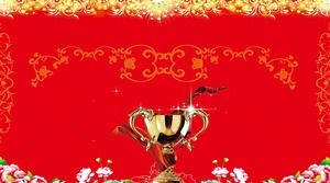 Gambar latar belakang piala penghargaan penghargaan ppt merah