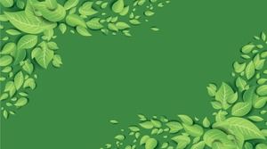 Beautiful green leaf PPT background picture