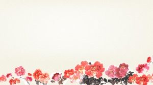 Chinese style PPT background picture of a cluster of peony background Chinese style PPT background picture of a cluster of peony background