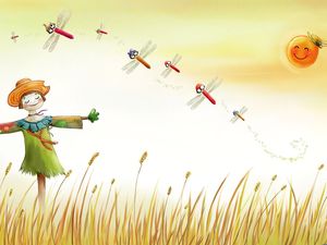 Scarecrow cartoon PPT background picture Scarecrow cartoon PPT background picture