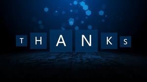 Blue dynamic light spot background thank you PPT background picture