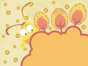 Imagen de fondo de dibujos animados amarillo búho PPT