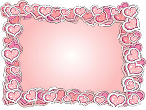 Pink heart border PPT background picture