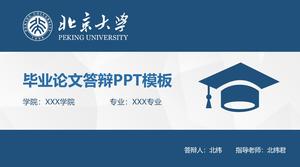 Niebieski płaski praktyczny dyplom dyplom obronny szablon PPT