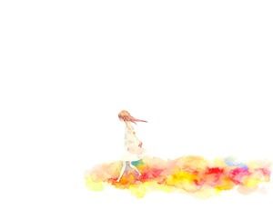 Watercolor painted cartoon PPT background picture
