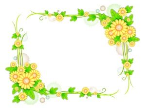 PPT簇状花卉边框的背景图片