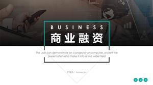 Atmospheric picture layout style business financing plan PPT template