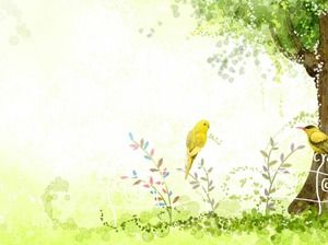 Spring bird PPT background picture