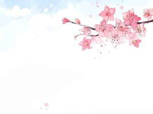 Gambar latar belakang PPT bunga yang dicat elegan
