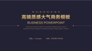 PPT template for business financing plan with gold text on blue background