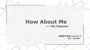 Resume PPT template of black and white simple personality texture background