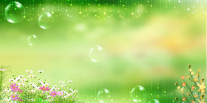 L'immagine verde del fondo PPT dei fiori della bolla della stella
