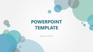 Simple and elegant blue bubble background opening report PPT template
