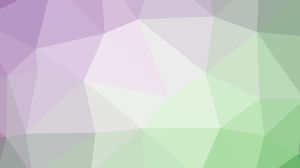 薄紫と緑の多角形PPT背景画像