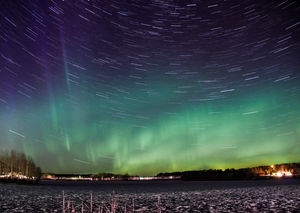 Imagen de fondo de PowerPoint de cielo estrellado giratorio