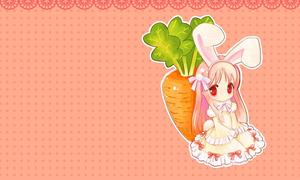 Pink rabbit princess and radish cartoon PPT background picture