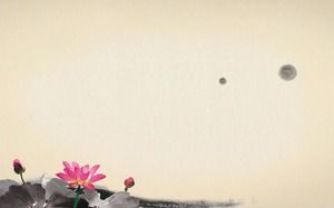 Gambar latar belakang slide gaya Cina klasik latar belakang lotus
