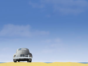 Cartoon beetle car slide background picture