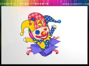 Набор мультяшных цирковых клоунов PPT с иллюстрациями