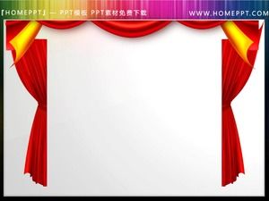 Red curtain PPT material free download