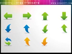 11 UI-style цветные материалы PPT arrow