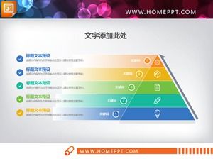 Kolorowy, delikatny kształt piramidy PPT hierarchiczna tabela zależności
