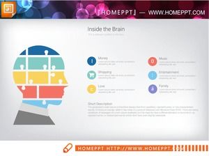 머리와 뇌 모델링의 병렬 관계에 대한 PPT 차트