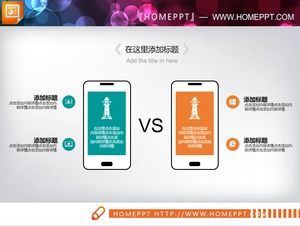 แผนภูมิ PPT เปรียบเทียบการใช้โทรศัพท์มือถือ