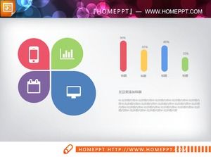 Color flat butterfly emphasizes relationship PPT chart