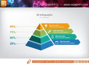 Grafico PPT piramidale tridimensionale di colore squisito