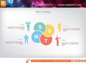 Elegancki wykres analizy SWOT kolorów