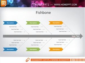 Diagrama prático de espinha de peixe de slides de cores