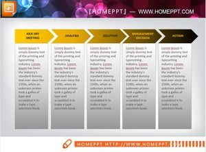 Yellow gradient arrow slide flow chart