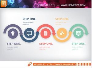 Color flat slide flow chart chart