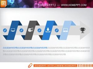 Schemat blokowy slajdu z niebieską strzałką