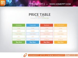 Color concise PPT data table template