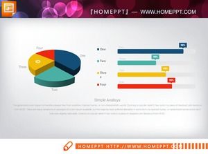 9 colorful three-dimensional PPT pie charts