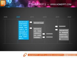 Simple and thin line style PPT timeline material